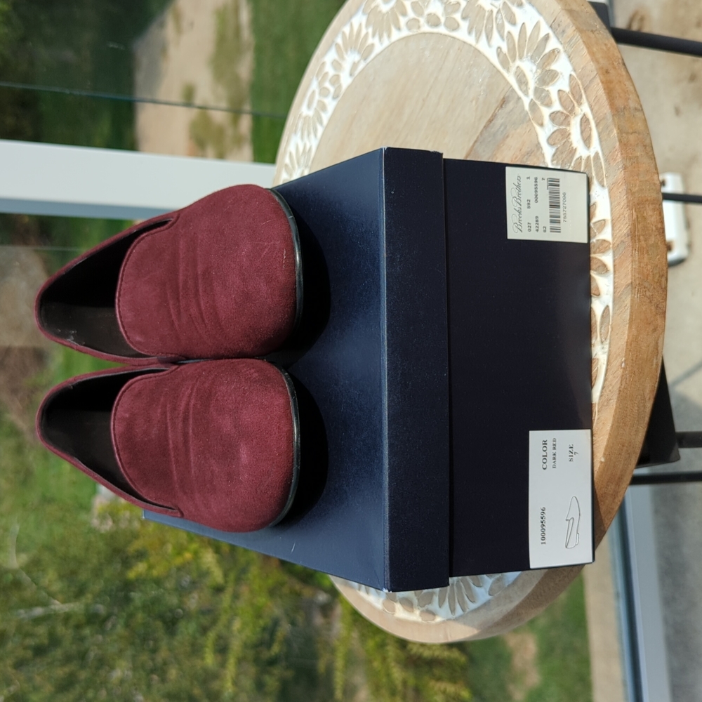 Brooks Brothers Merlot suede loafers 7